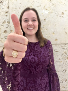 Abbey Phillips with her Aggie ring.