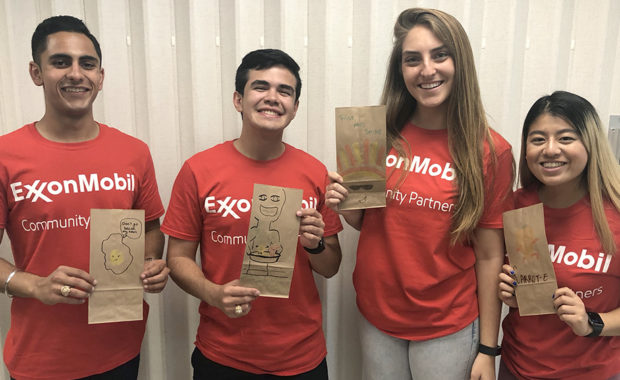 Juan and three other interns at ExxonMobil