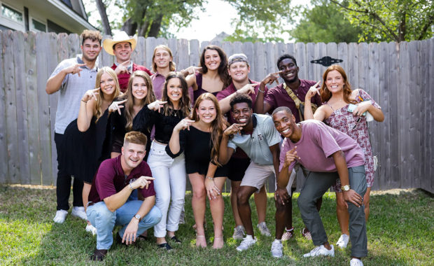 Group of students in backyard