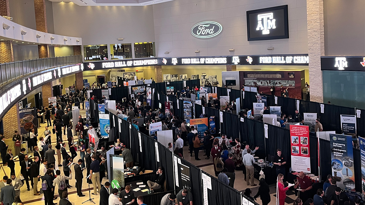 The SEC Career Fair with hundreds of students and booths