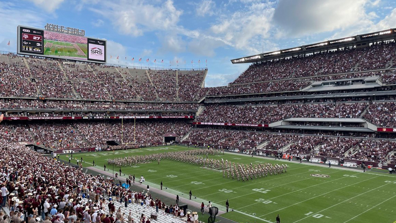 Inside of Kyle Field, Texas A&M's football stadium, full of fans